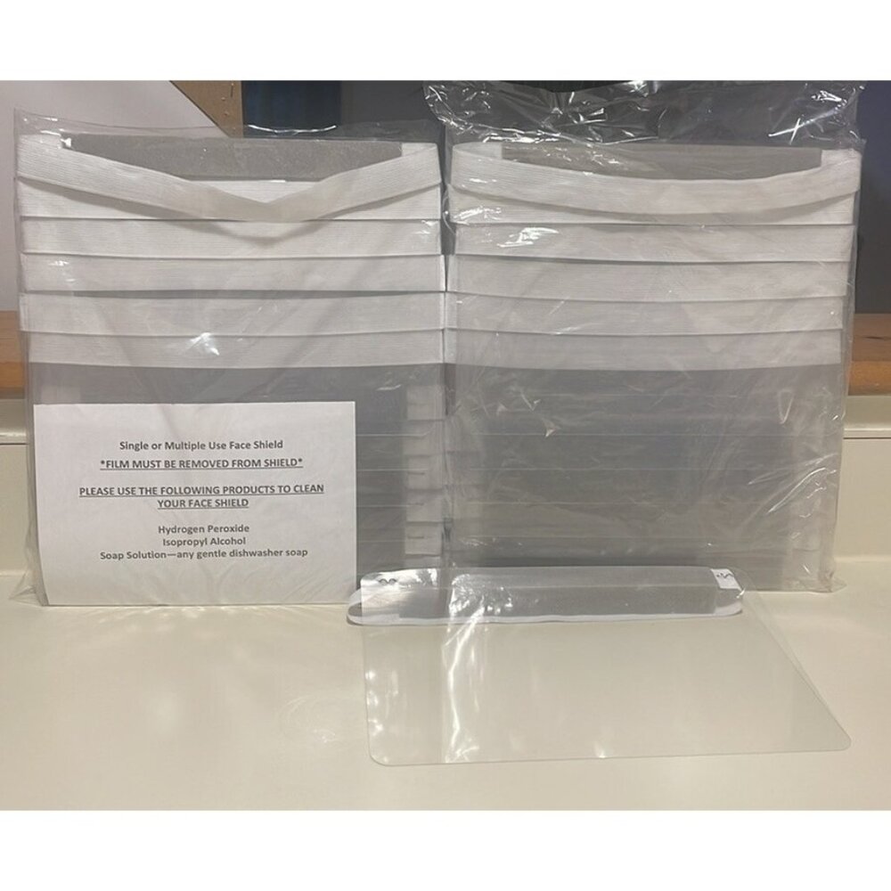 24~Face Shield Single or Multiple Use, Washable Size 11” X 8”